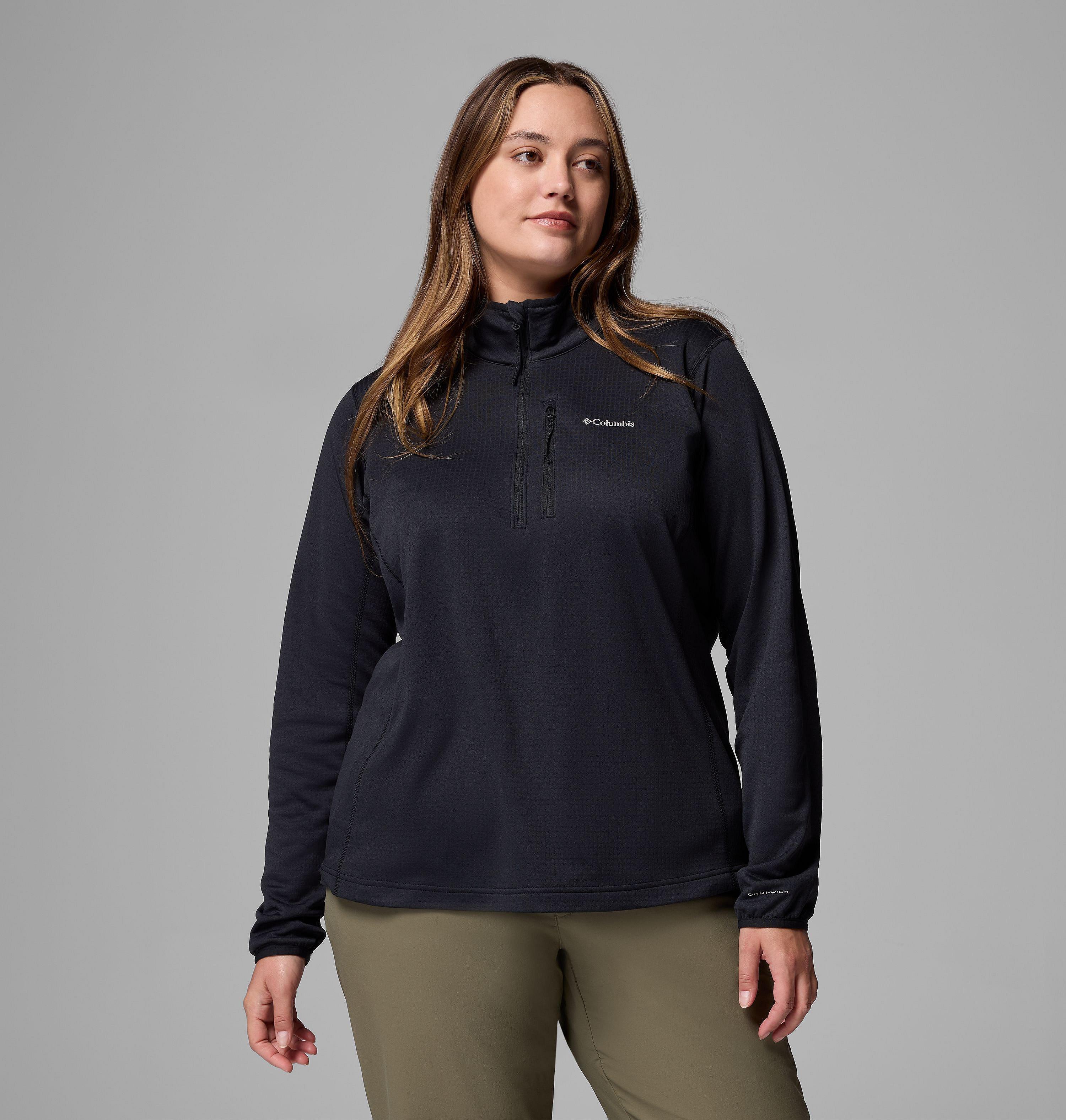 Women's Essential Hike Grid Fleece Half Zip Jacket - Plus Size