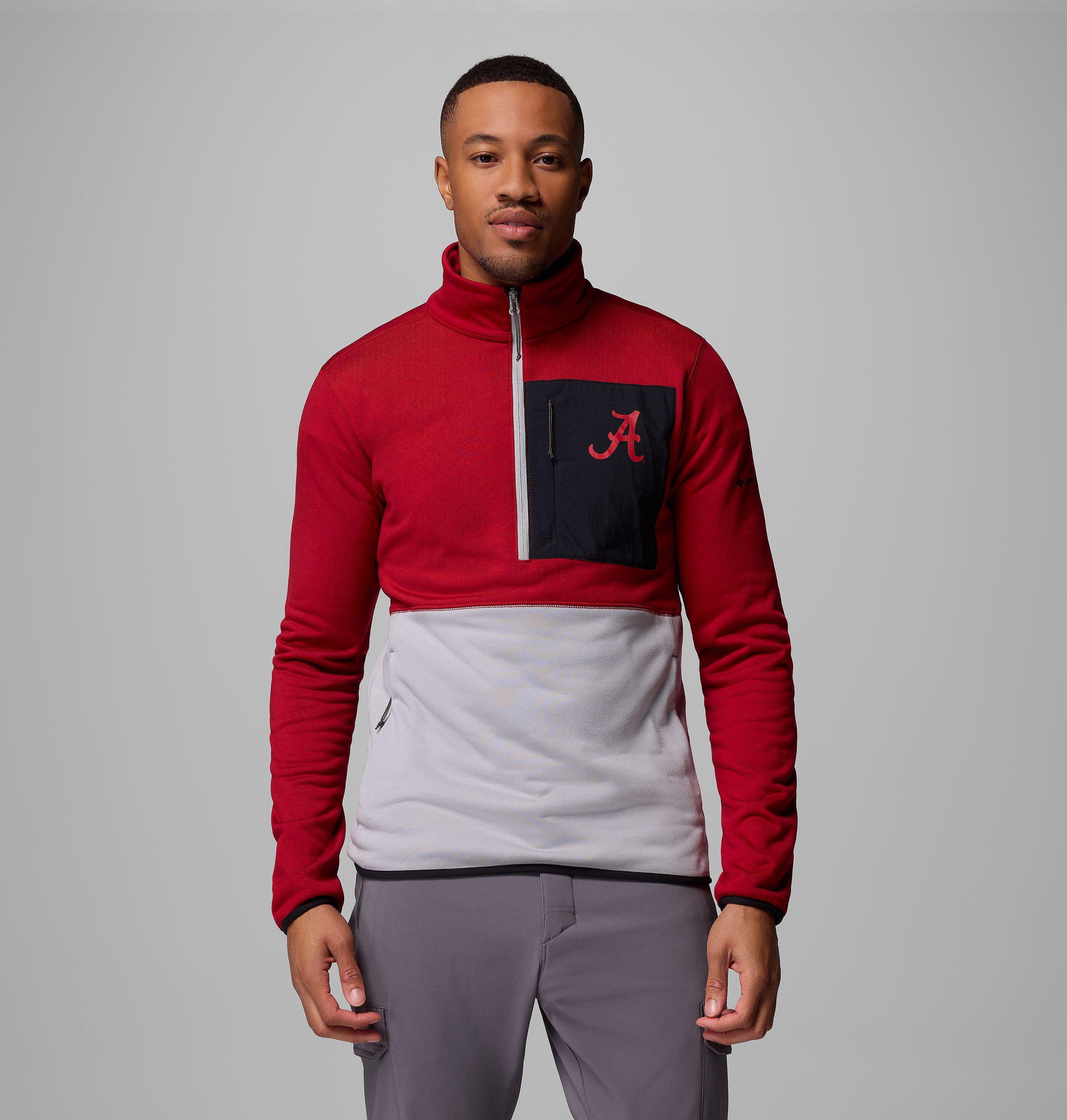 Men's Collegiate Columbia Hike Half Zip Jacket - Alabama
