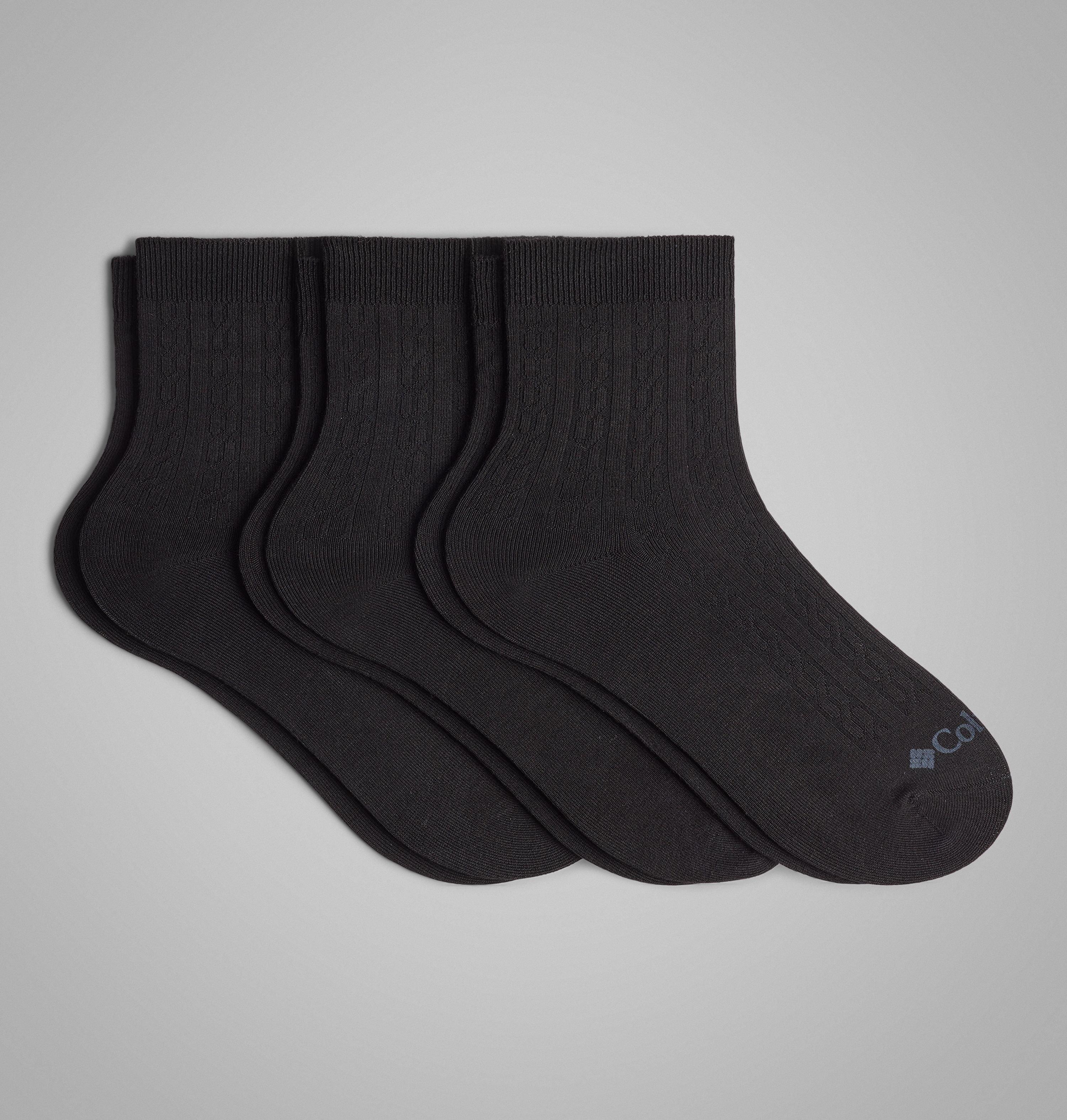Women's Cable Knit Anklet Socks - 3 Pack