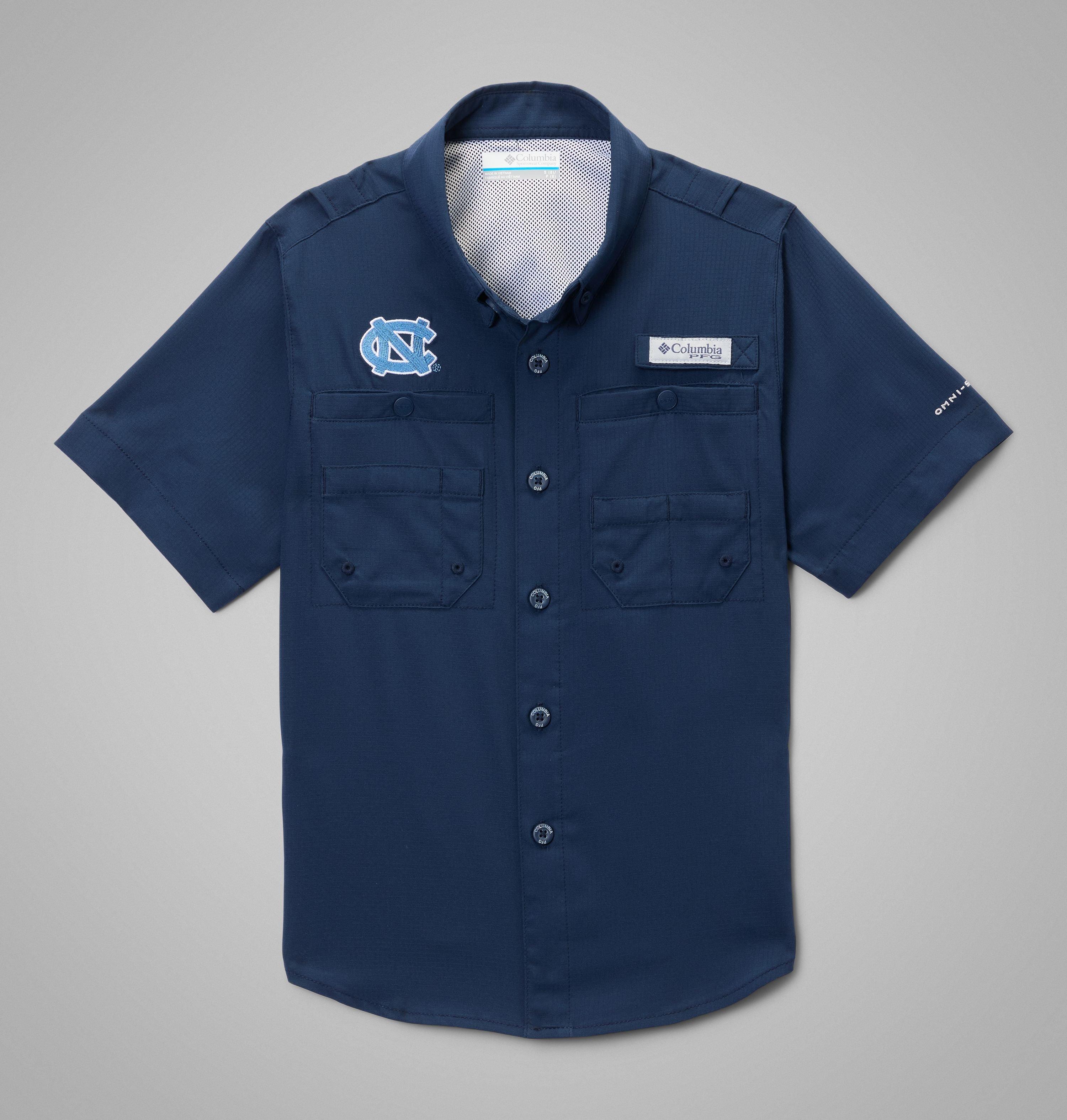 Kids' Collegiate PFG Tamiami Short Sleeve Shirt - North Carolina