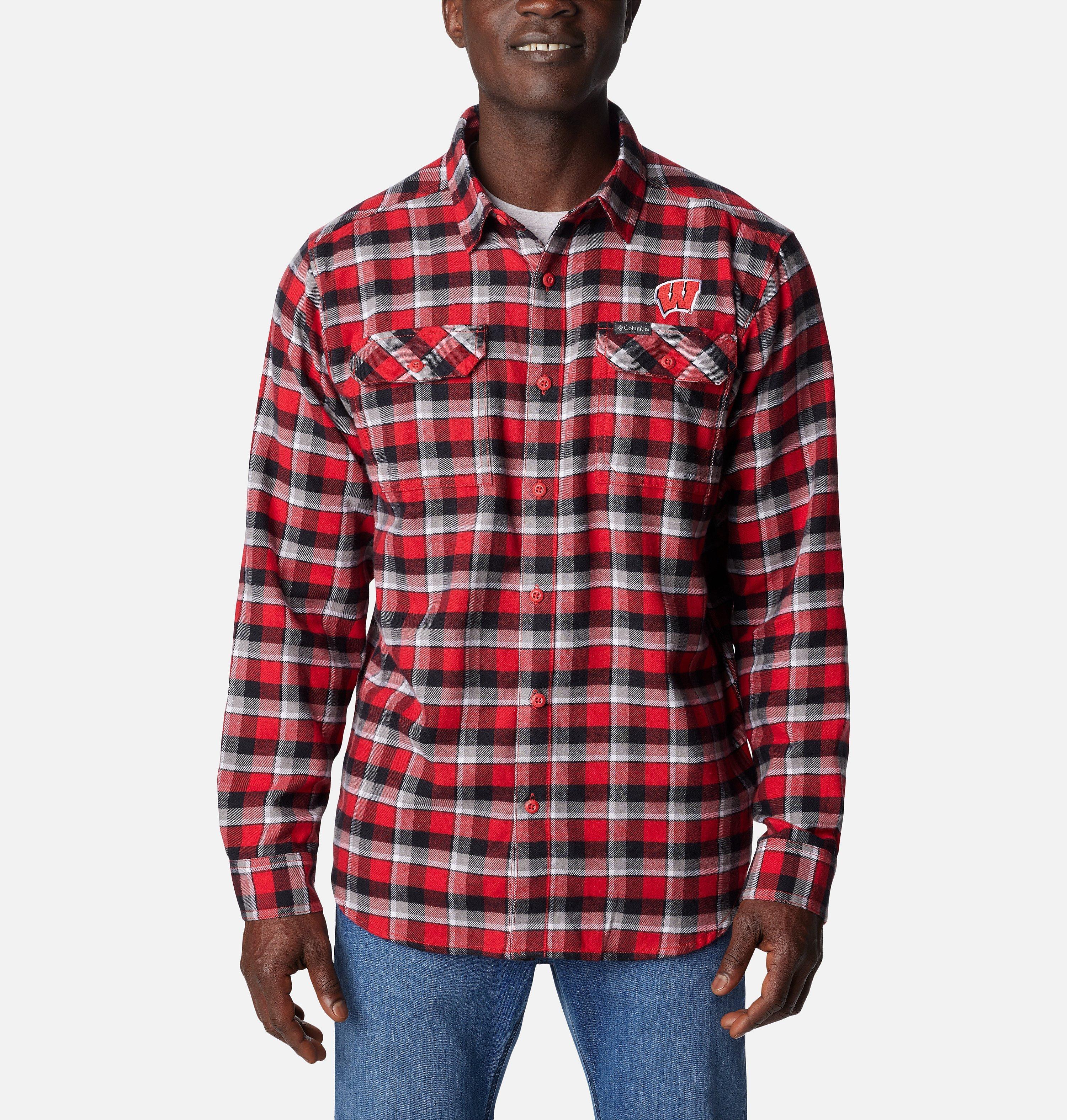 Men's Collegiate Flare Gun Flannel Long Sleeve Shirt - Wisconsin