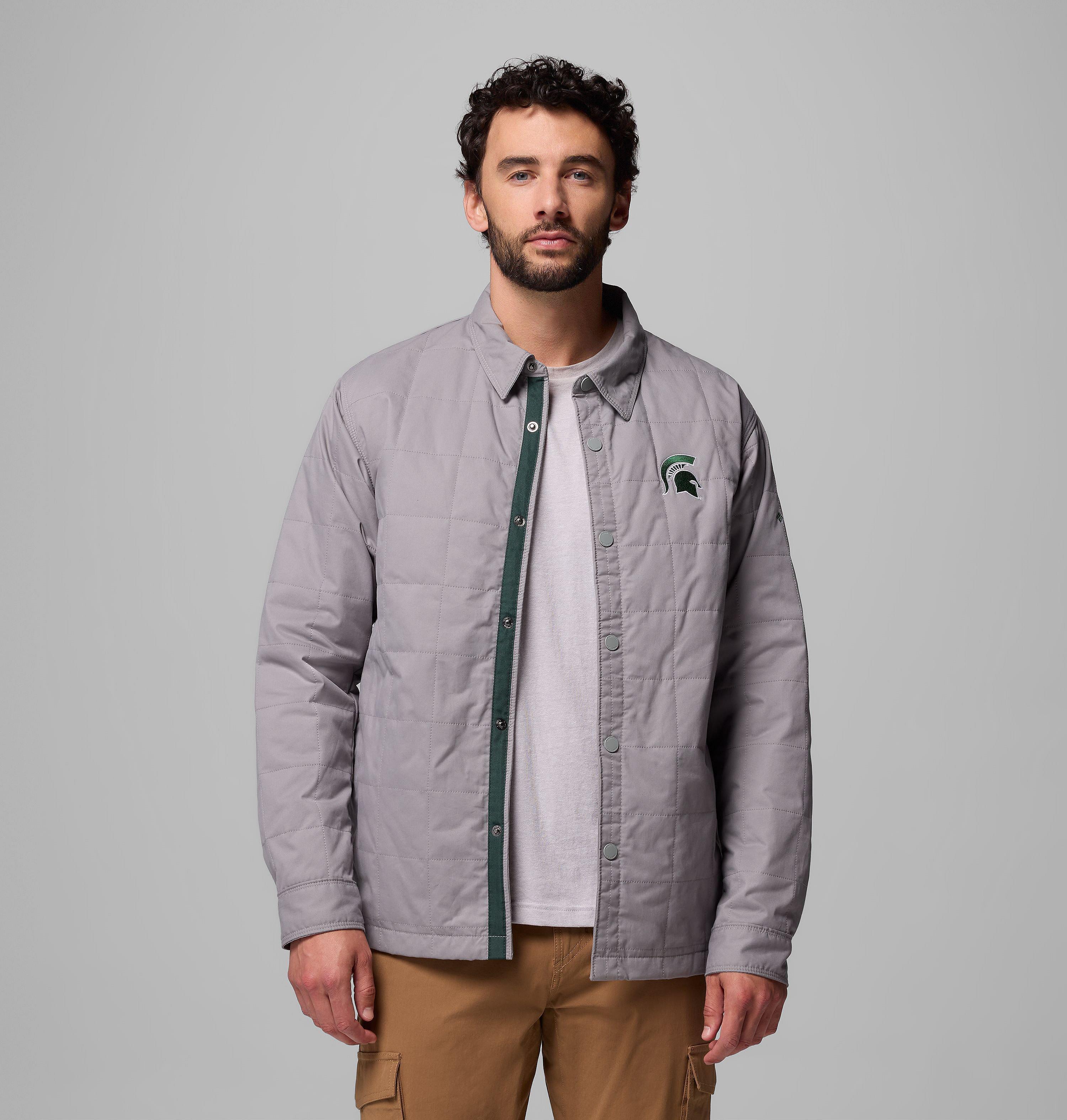 Men's Collegiate Campus Roam Quilted Shirt Jacket - Michigan State