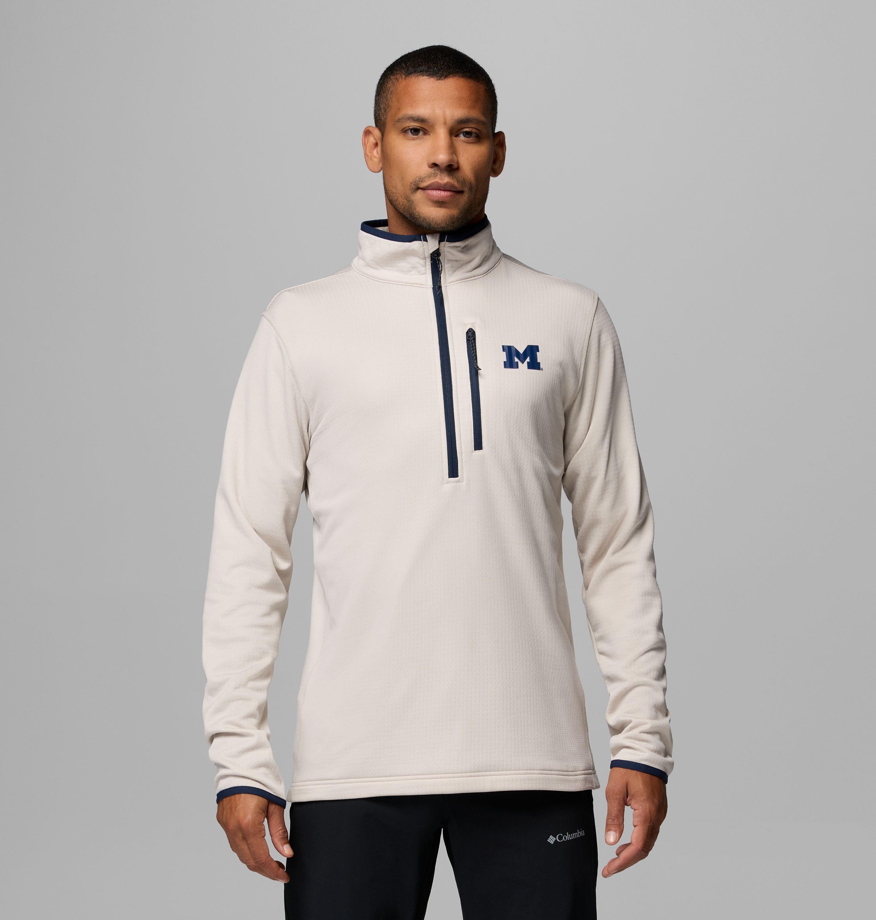 Men's Collegiate Essential Hike Grid Fleece Half Zip - Michigan
