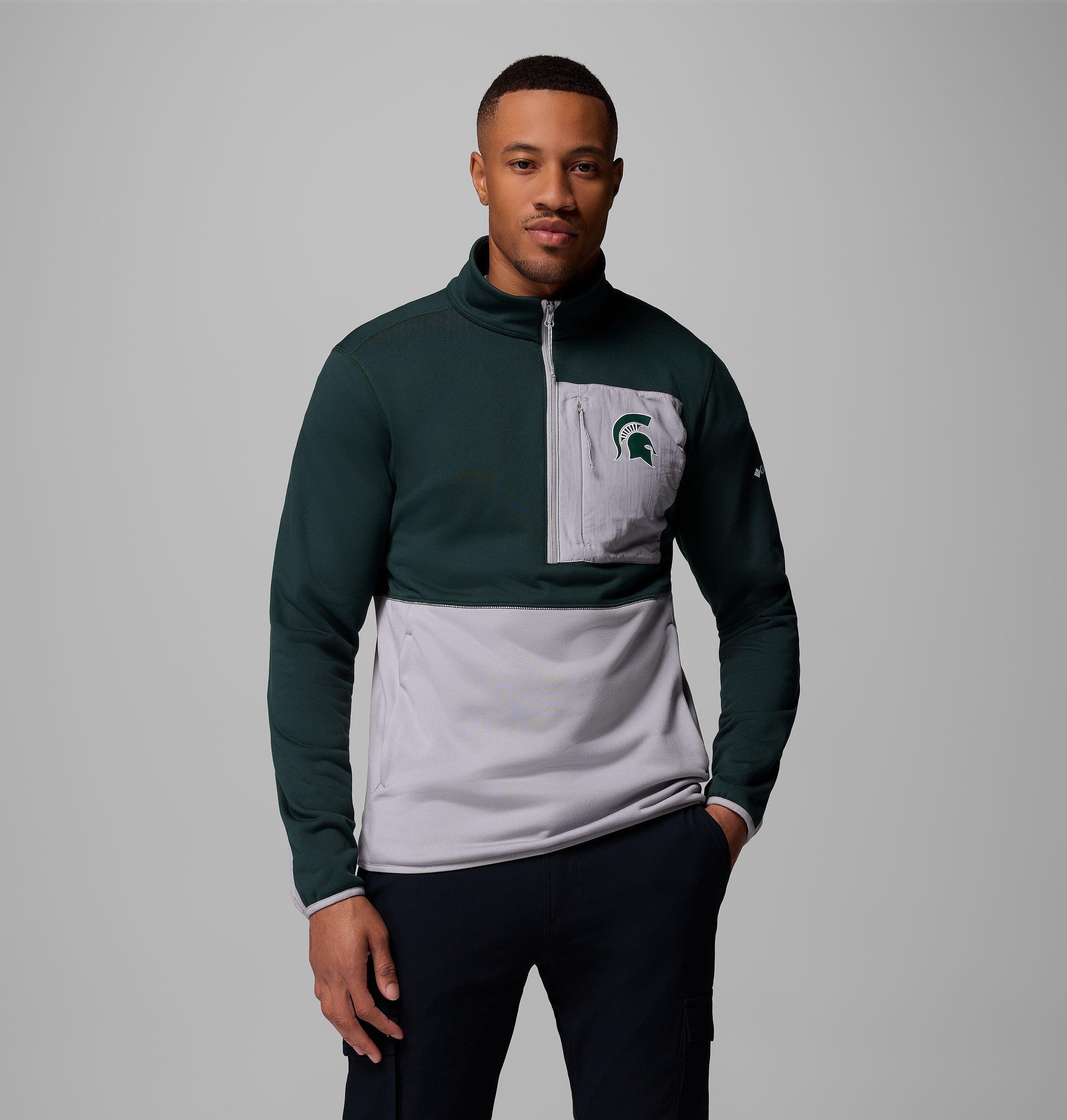 Men's Collegiate Columbia Hike Half Zip Jacket - Michigan State