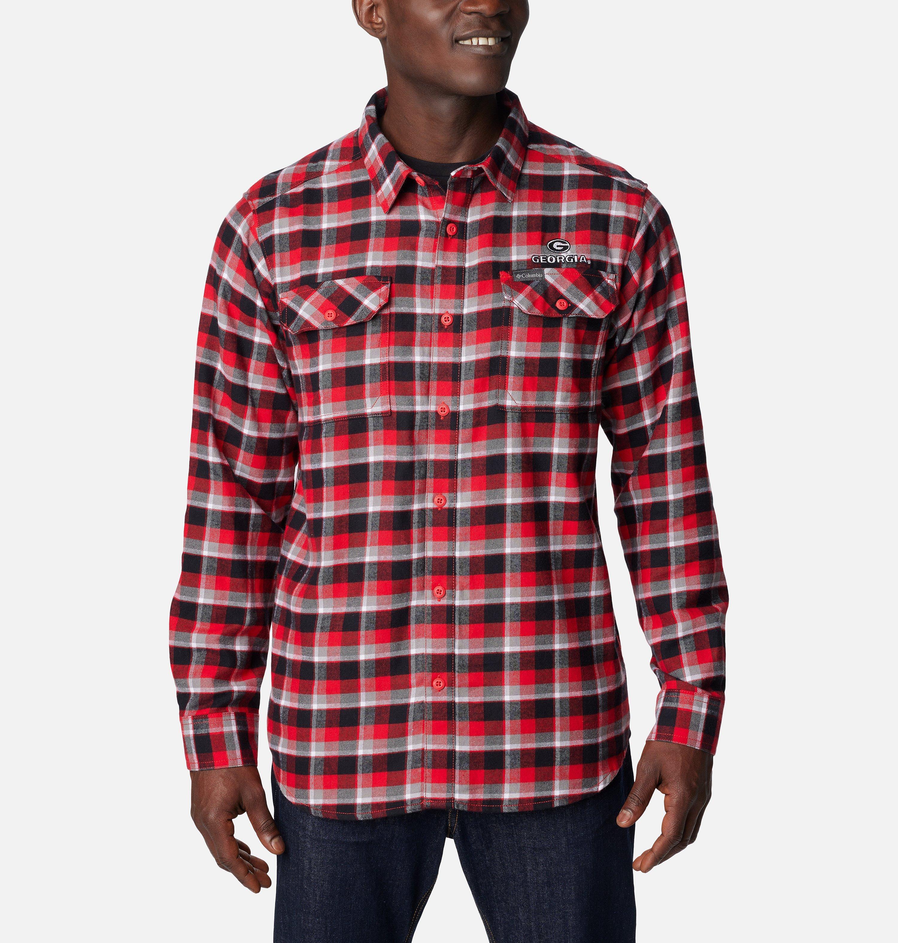 Men's Collegiate Flare Gun Flannel Long Sleeve Shirt - Georgia
