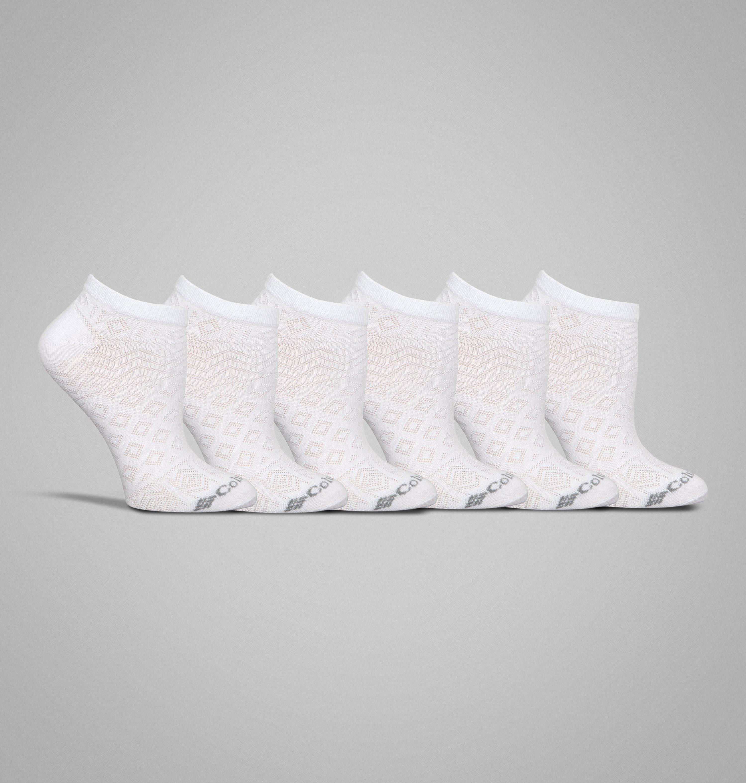 Women's No Show Pattern Mesh Socks - 6 Pack