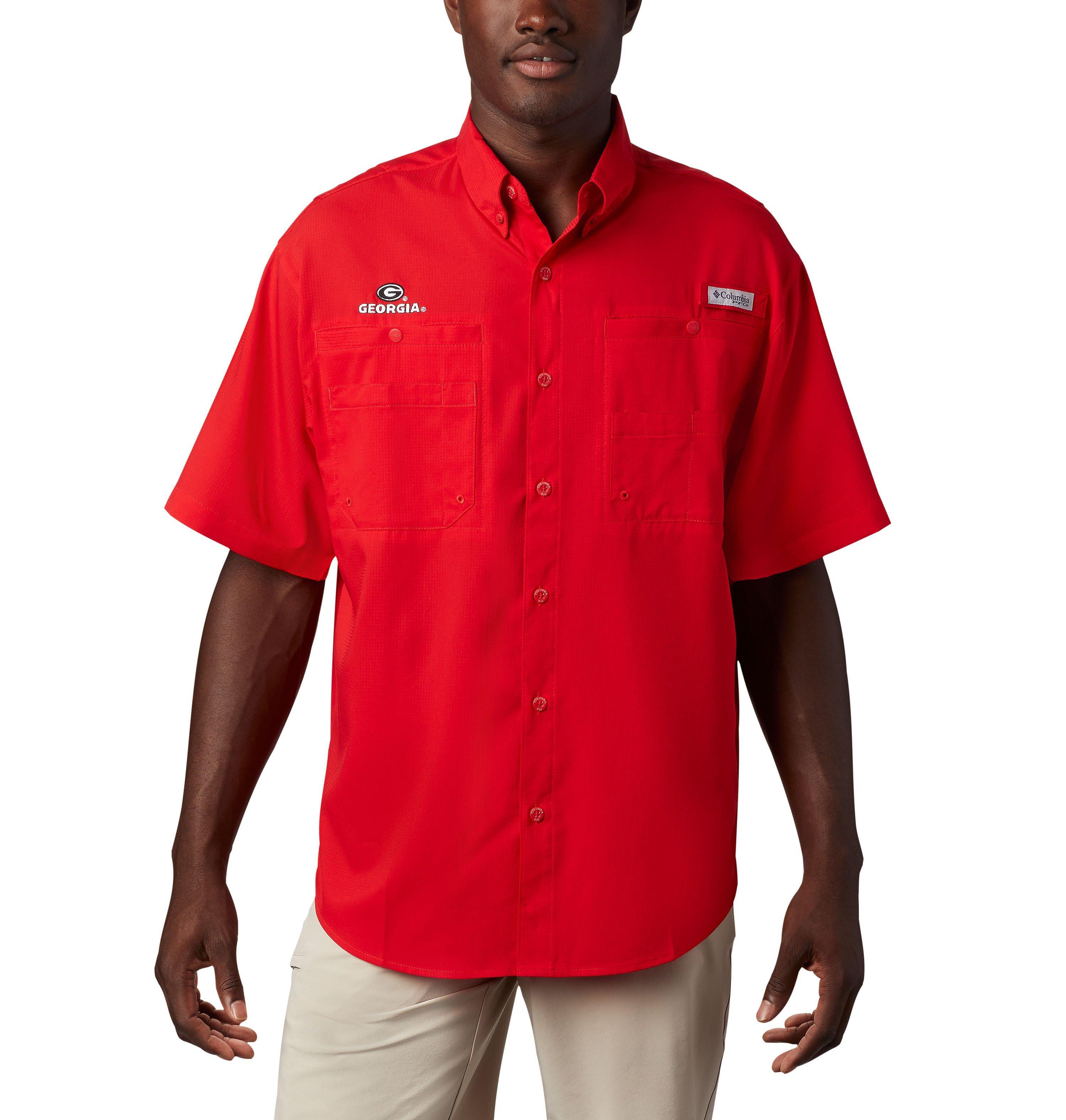 Men's Collegiate PFG Tamiami Short Sleeve Shirt - Tall - Georgia