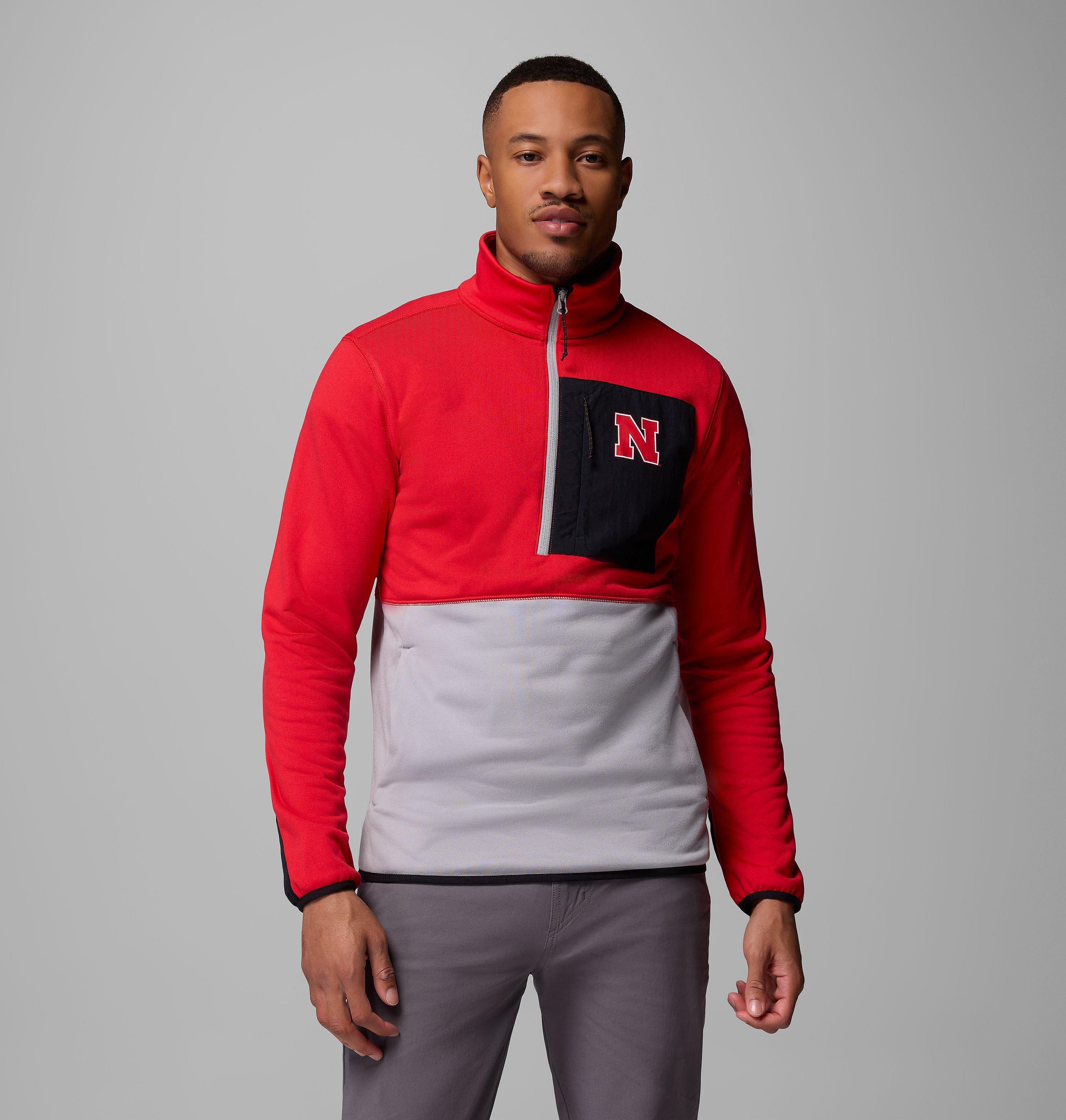 Men's Collegiate Columbia Hike Half Zip Jacket - Nebraska