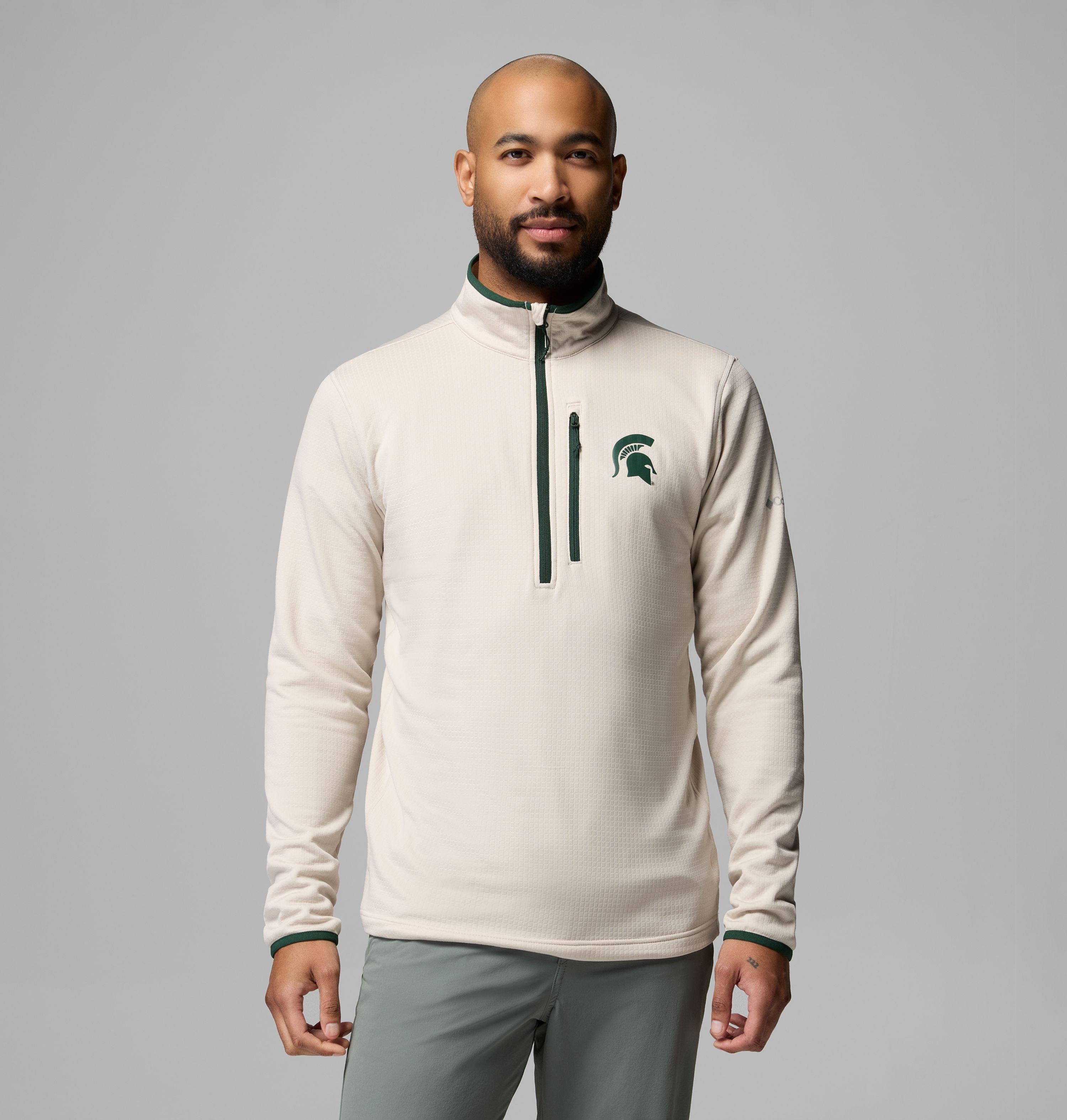 Men's Collegiate Essential Hike Grid Fleece Half Zip - Michigan