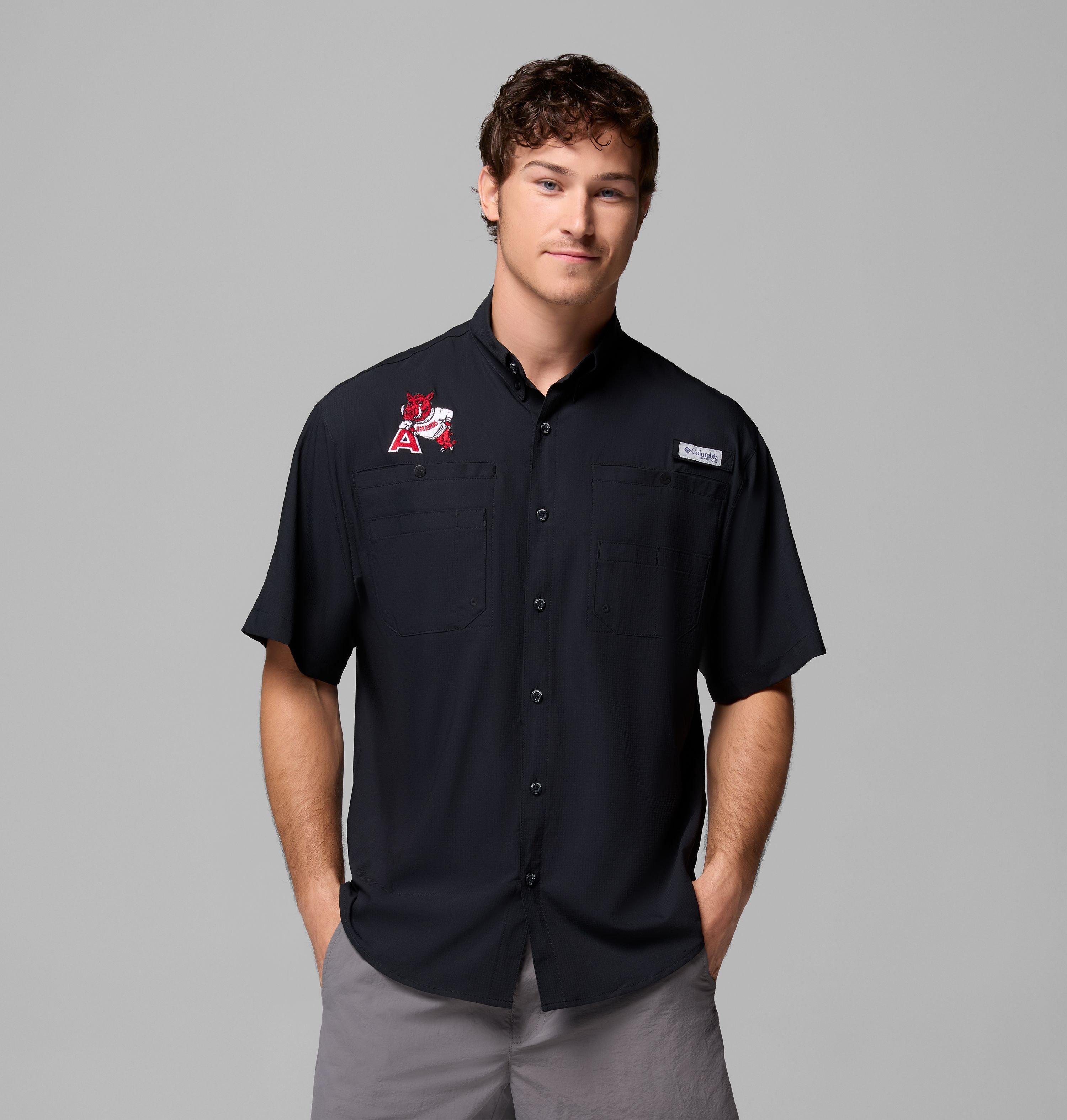 Men's Collegiate PFG Tamiami Short Sleeve Shirt - Arkansas